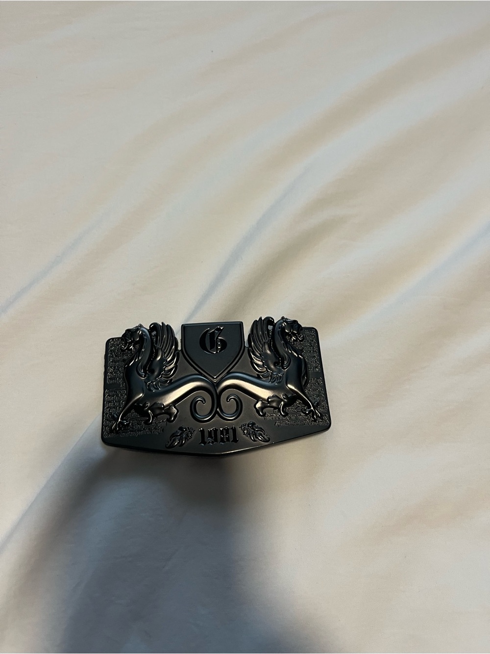 Guess Black Griffin Crest Belt Buckle